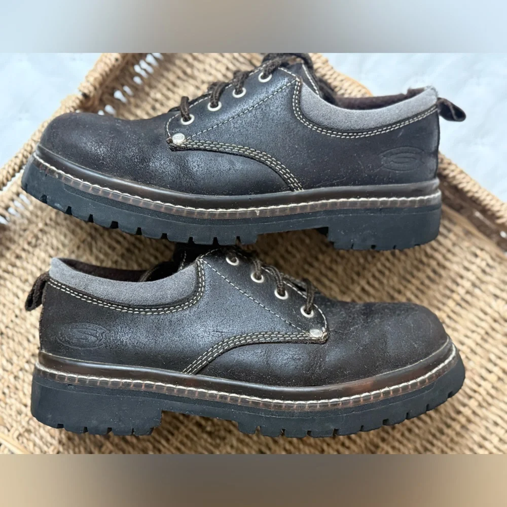 Vintage Skechers Y2K 90's Brown Platform Chunky Oxford Shoe's Women’s Size 8
